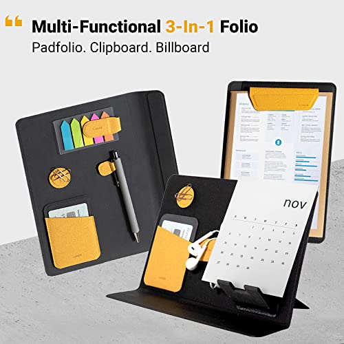 LHiDS Creative Folio Lite 2.0 with Stand, Business Portfolio Resume, 3-in-1 Padfolio with Magnetic Accessories, Work as Notebook Cover, Clipboard, Organizing Board for Home and Office (Gray, A5) - Image 2