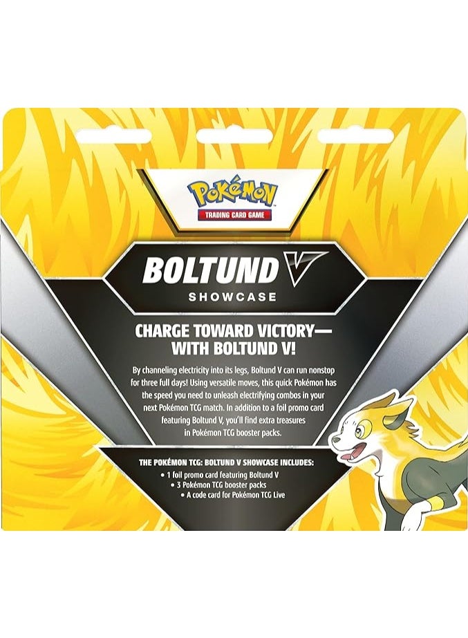 Pokemon TCG: Boltund V Showcase Box (1 Foil Promo Card & 3 Booster Packs)