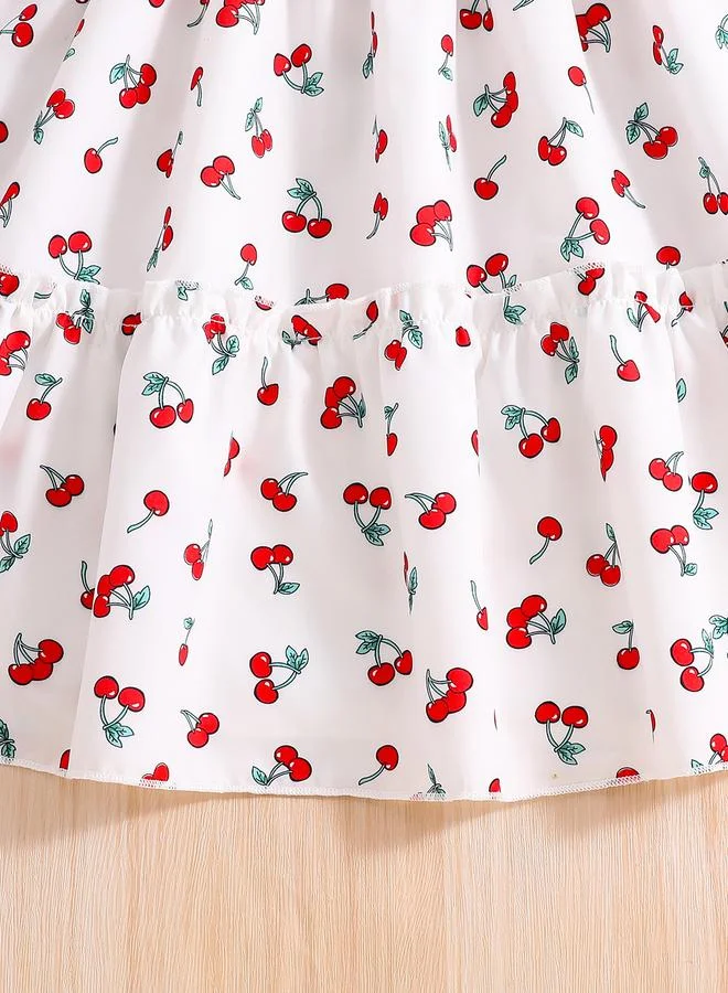 Take Two Take Two Girls Cherry Print Ruffled Sleeve Dress