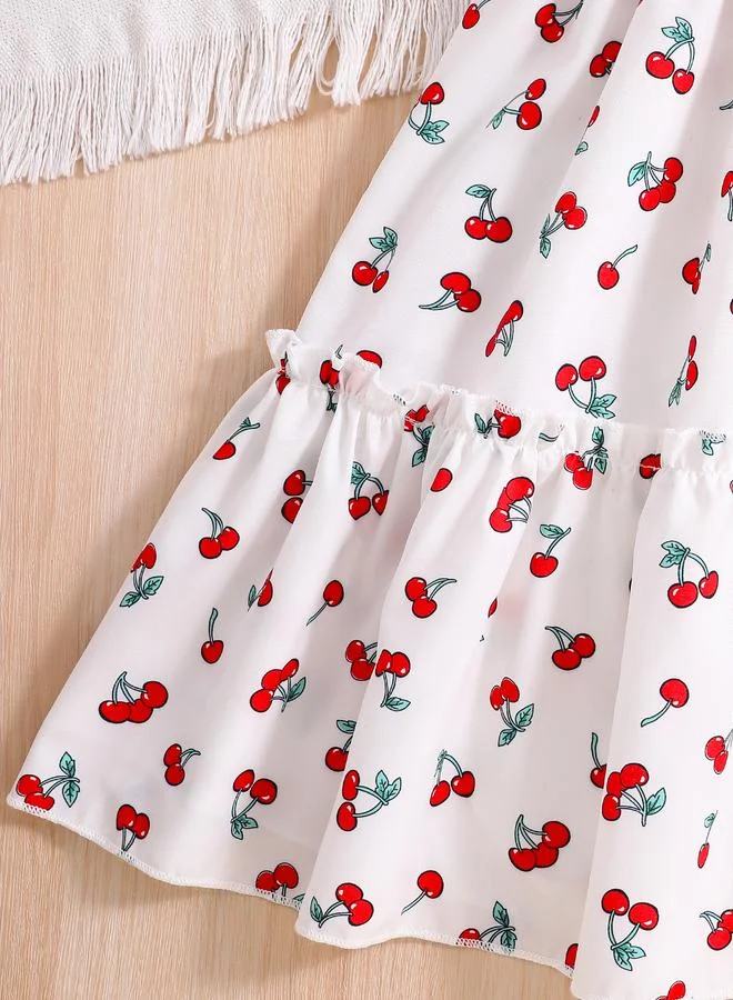 Take Two Take Two Girls Cherry Print Ruffled Sleeve Dress
