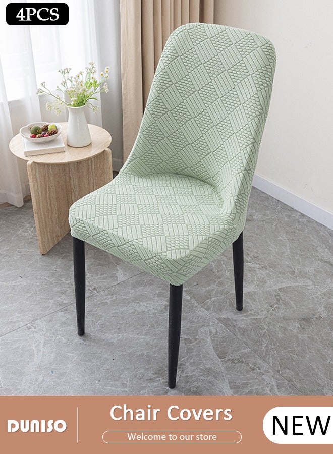DUNISO 4 Packs Chair Covers, Stretch Jacquard Dining Chair Slipcovers, Removable Washable Chair Protector, Elastic Chair Protector Seat Covers for Hotel Dining Room Ceremony Banquet Wedding Party  - Image 1