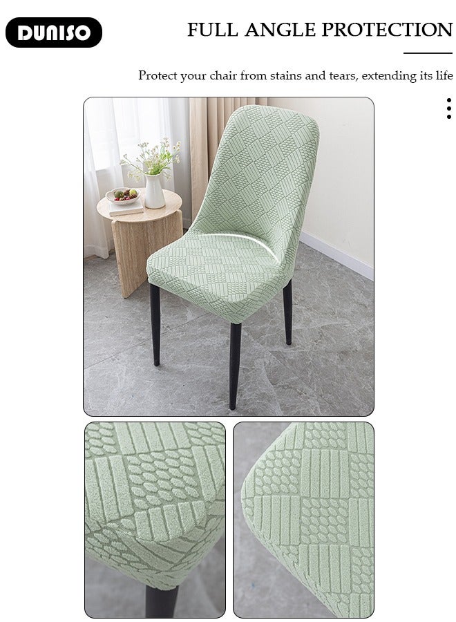 DUNISO 4 Packs Chair Covers, Stretch Jacquard Dining Chair Slipcovers, Removable Washable Chair Protector, Elastic Chair Protector Seat Covers for Hotel Dining Room Ceremony Banquet Wedding Party  - Image 5