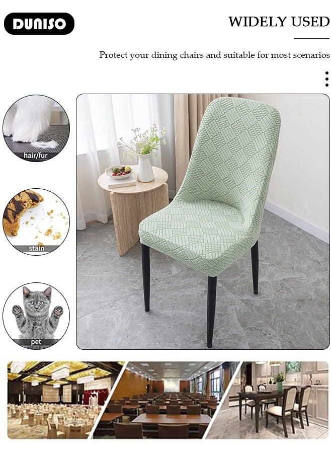 DUNISO 4 Packs Chair Covers, Stretch Jacquard Dining Chair Slipcovers, Removable Washable Chair Protector, Elastic Chair Protector Seat Covers for Hotel Dining Room Ceremony Banquet Wedding Party  - Image 2