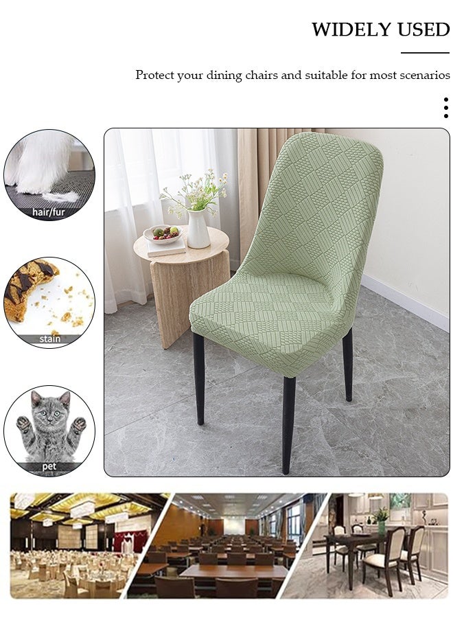 DUNISO 4 عبوات أغطية كراسي، أغطية كراسي طعام من جاكار القابل للتمدد، واقيات كراسي قابلة للإزالة والغسل، أغطية مقاعد كراسي مرنة لحفلات الزفاف ومآدب قاعات الطعام بالفنادق - Image 4