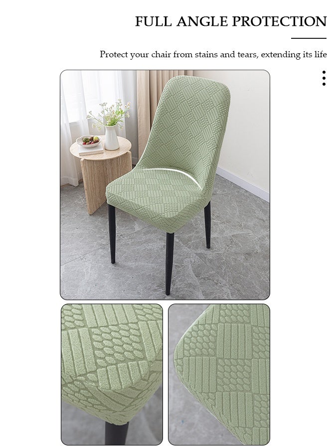 DUNISO 4 عبوات أغطية كراسي، أغطية كراسي طعام من جاكار القابل للتمدد، واقيات كراسي قابلة للإزالة والغسل، أغطية مقاعد كراسي مرنة لحفلات الزفاف ومآدب قاعات الطعام بالفنادق - Image 3