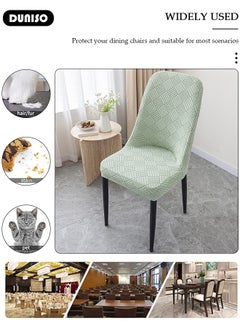 DUNISO 4 Packs Chair Covers, Stretch Jacquard Dining Chair Slipcovers, Removable Washable Chair Protector, Elastic Chair Protector Seat Covers for Hotel Dining Room Ceremony Banquet Wedding Party  - Image 2