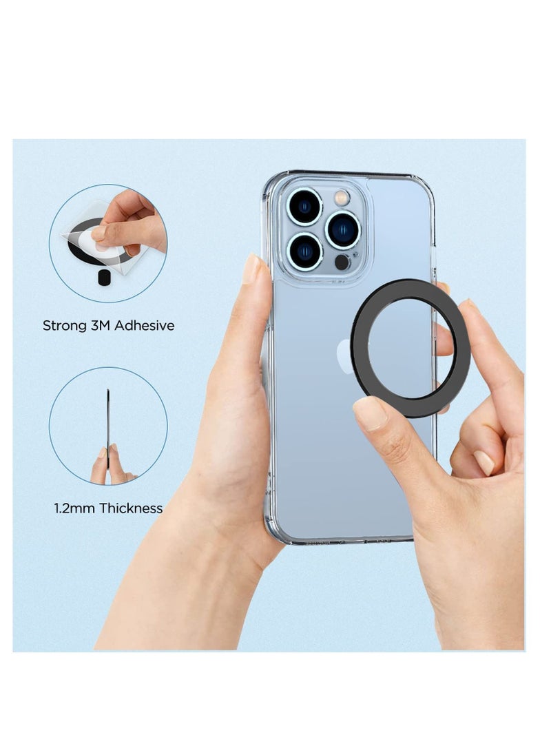 SYOSI 2 Pack Magnetic Adapter Ring Universal Magnet Sticker Compatible with Magsafe Accessories Wireless Charging for iPhone 13 12 11 Mini Pro Max for Galaxy S22 S21 Fe Ultra Pixel 6 and Phone Case  - Image 2