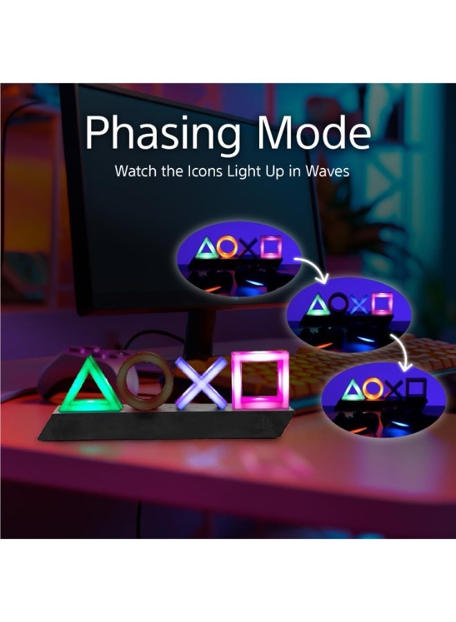 بلاي ستيشن مصباح أيقونات PlayStation لـ PS4 وPS5 – مصباح ألعاب RGB تفاعلي مع الموسيقى بطول 14 بوصة، 3 أوضاع إضاءة، إضاءة ديكور صديقة للبيئة لغرفة الألعاب وغرفة النوم والمكتب - Image 5