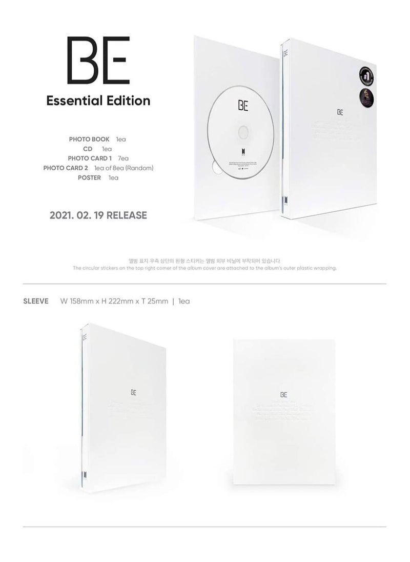 null - BTS 5th Album BE Essential Edition Kpop CD with Photobook Photocards and Poster - Image 1