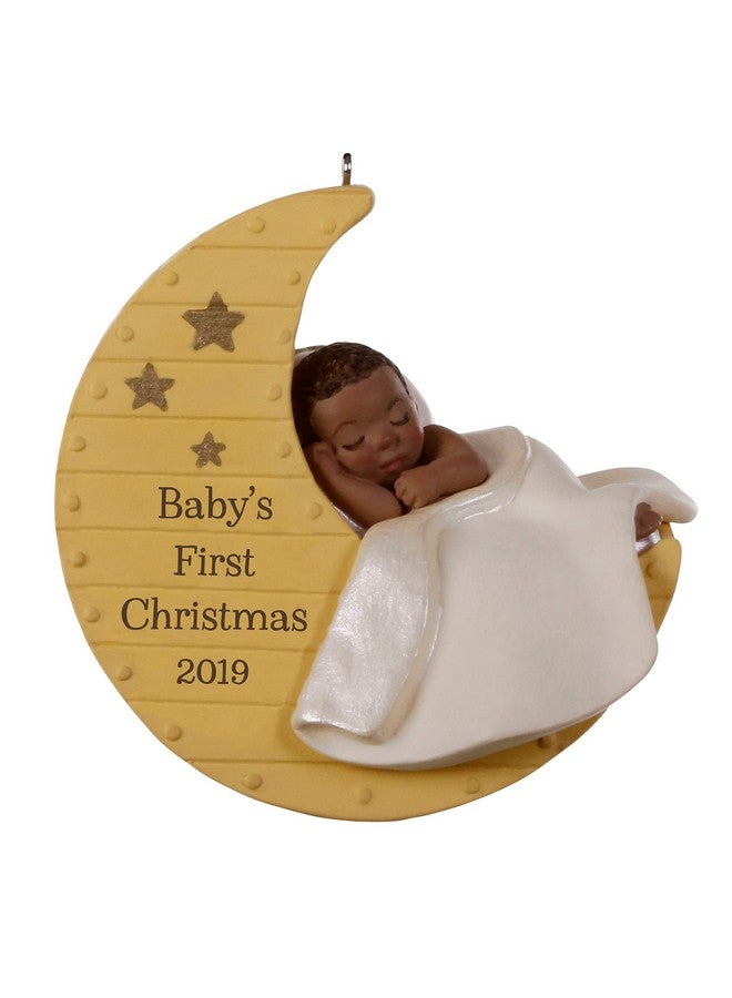Hallmark Keepsake 1799QSM7807 Christmas Ornament 2019 Year Dated, African-American Baby's First Christmas Ornament - Image 1