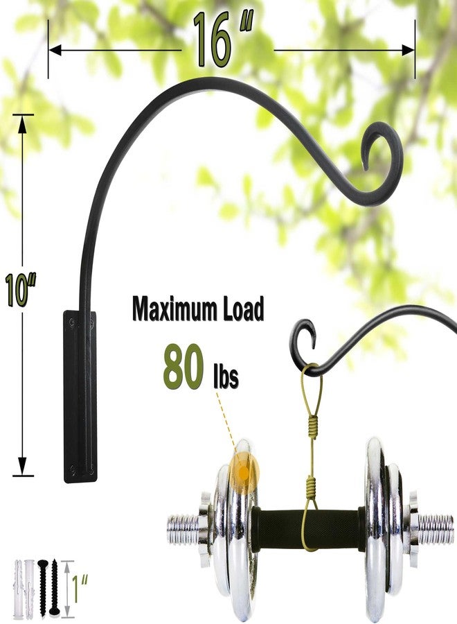 حامل نباتات شديد التحمل من ليفيزون - حامل نباتات معلق مصنوع يدويًا للاستخدام الخارجي، حامل متين وثابت لمغذيات الطيور (16 بوصة - قطعتان) - Image 3