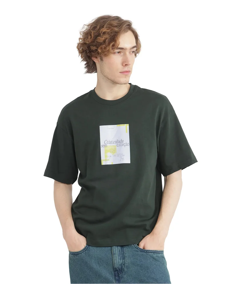 Rare Rabbit Men's Graphic Print Boxy Fit T-Shirt
