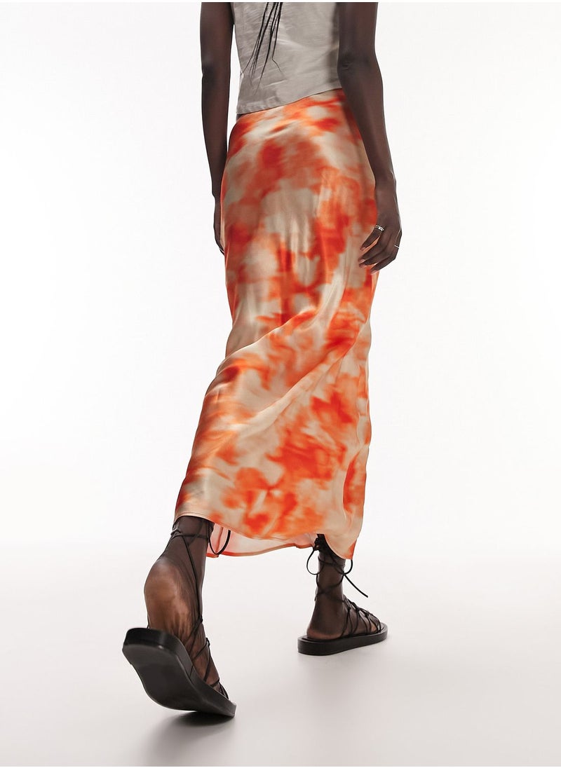 Topshop Tall - High Waist Printed Maxi Skirt - Image 1