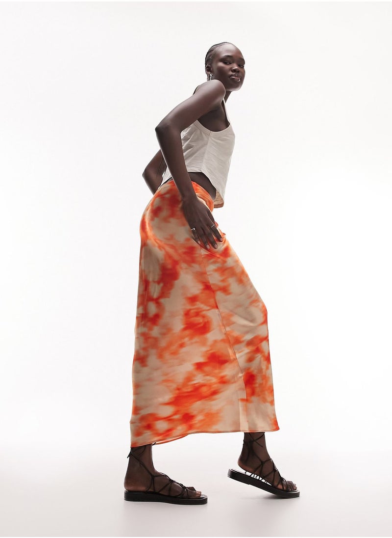 Topshop Tall - High Waist Printed Maxi Skirt - Image 1