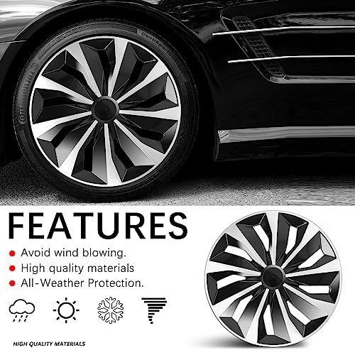 DREAMOTOR 16 inch Hubcaps Set of 4, Automotive Wheel Tire Covers, Wheel Rim Cover Compatible/Replacement with Toyota Volkswagen VW Chevy Nissan Sentra Honda Civic Accord Dodge Ford Kia Cadillac Scion - Image 2