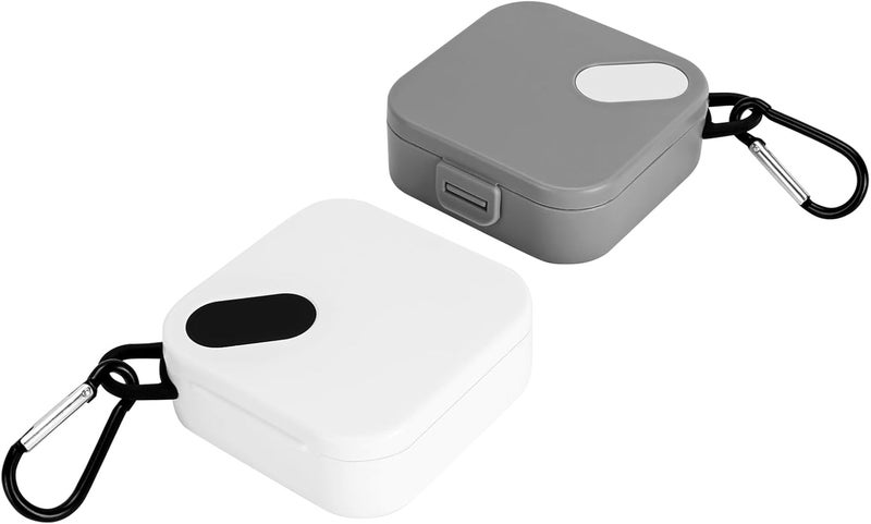 Adorila 2 Pack Portable Ear Plug Carrying Cases, Waterproof Earplug Case with Keychain, Travel Carry Case for Earplugs