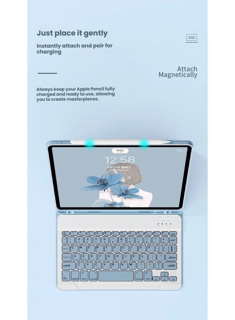Genetic Touch-Sensitive Leather Case with Bluetooth Keyboard for Samsung Galaxy Tab S10 Ultra 12.4 / S10 FE+ - Image 2