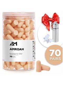 70 Pairs Ultra Soft Foam Earplugs for Sleep 38dB Noise Canceling Reduction, Comfortable Sponge Ear Plugs Protection for Sleeping Snoring Travel Loud Events Work Concerts Studying