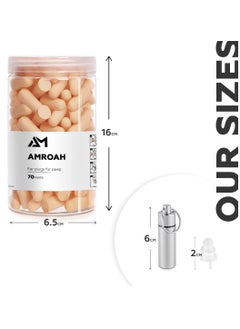 AMROAH 70 Pairs Ultra Soft Foam Earplugs for Sleep 38dB Noise Canceling Reduction, Comfortable Sponge Ear Plugs Protection for Sleeping Snoring Travel Loud Events Work Concerts Studying  - Image 2