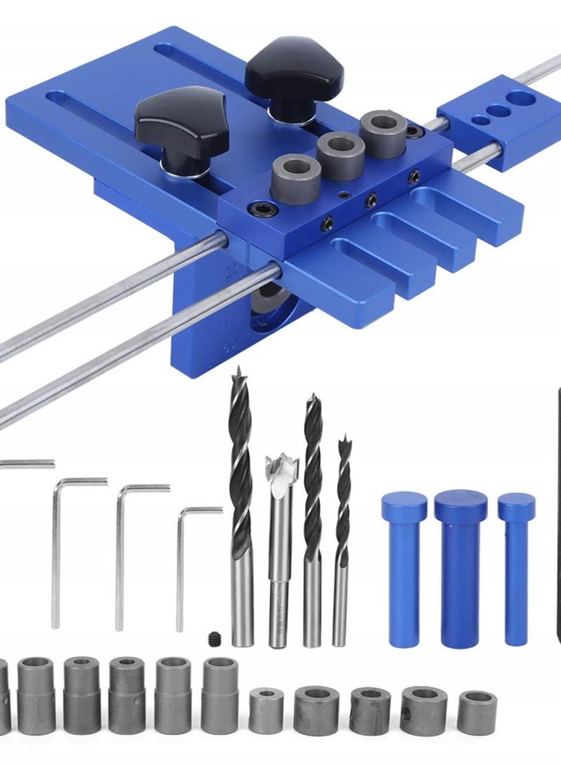 GGOOT Hole Opener 3 in 1 Punch Positioning Tool Woodworking Locator Accessory Aluminum Alloy Hardware Parts with Wrench Drill - Image 1