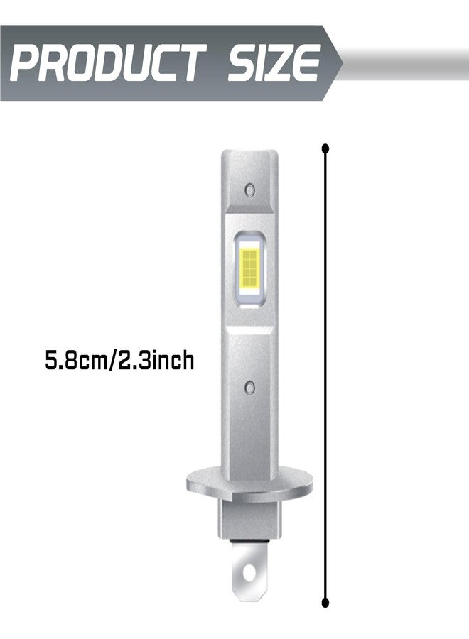 SWQS 2PCS H1 LED Bulb, 1:1 Mini Size Fog Light Bulbs, 800% Brighter 6500K Cool White, Plug and Play, No Adapter Required Interior Lights Dome Map Door License Plate Lights Raplacement, Pack of 2 - Image 2
