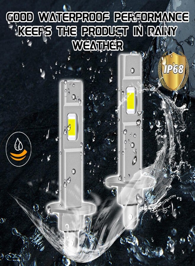 SWQS 2PCS H1 LED Bulb, 1:1 Mini Size Fog Light Bulbs, 800% Brighter 6500K Cool White, Plug and Play, No Adapter Required Interior Lights Dome Map Door License Plate Lights Raplacement, Pack of 2 - Image 3