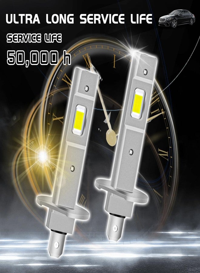 SWQS 2PCS H1 LED Bulb, 1:1 Mini Size Fog Light Bulbs, 800% Brighter 6500K Cool White, Plug and Play, No Adapter Required Interior Lights Dome Map Door License Plate Lights Raplacement, Pack of 2 - Image 4