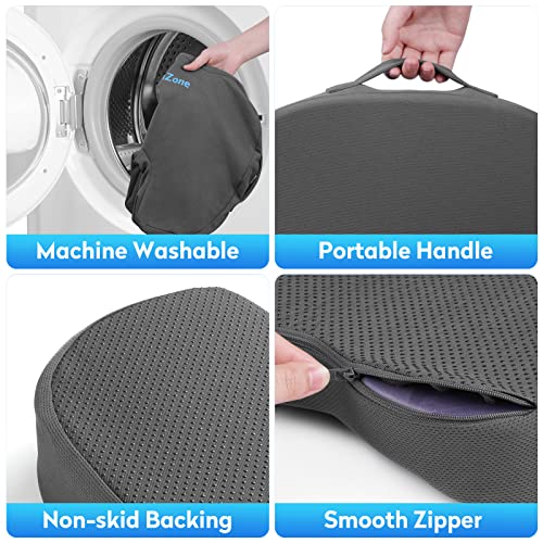 CushZone Seat Cushion, Office Chair Cushions, Car Seat Cushion, Non-Slip Sciatica & Back Coccyx Tailbone Pain Relief Chair Pad, Memory Foam Butt Pillow for Computer Desk, Wheelchair, Driving (Grey) - Image 5