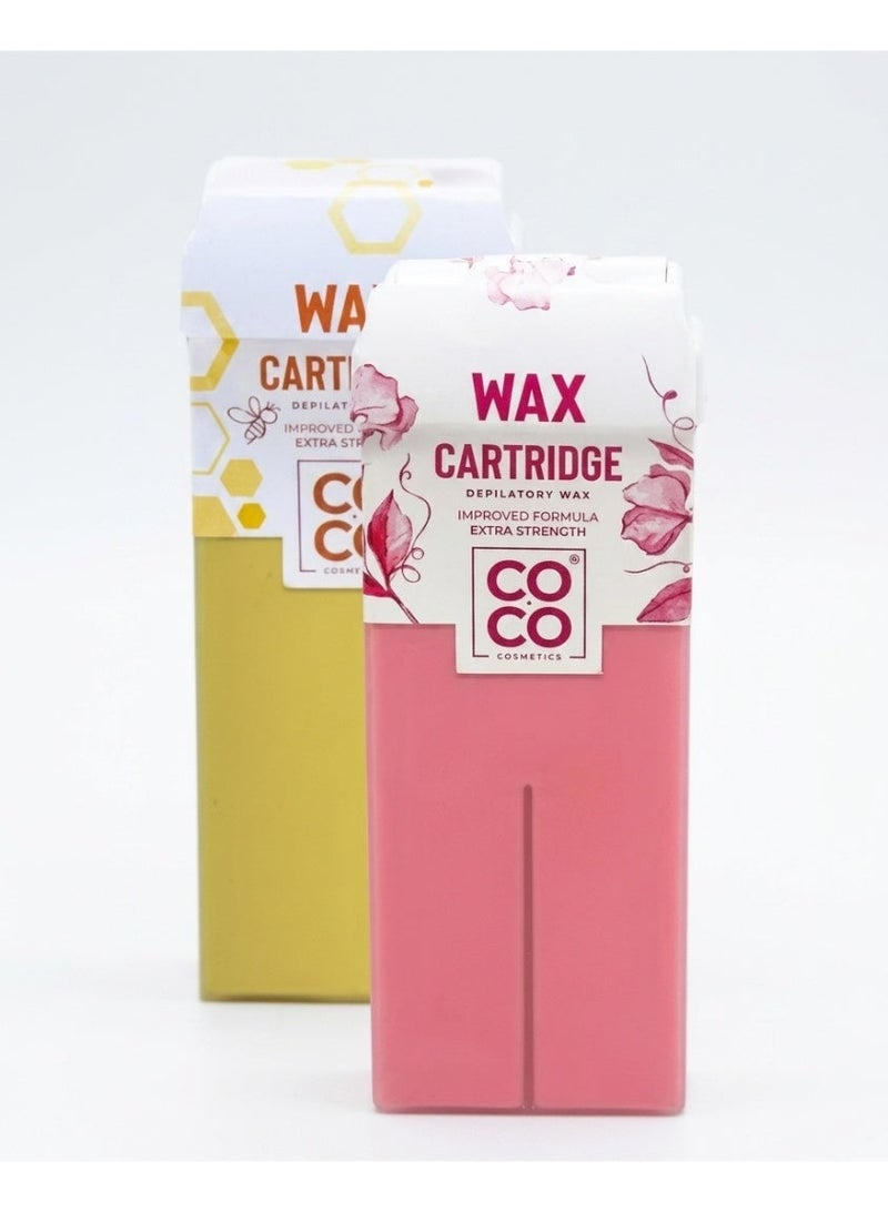 Coco Roll-On Depilatory Soft Wax Refill Cartridges for Face & Body - Sensitive Skin (Rose & Beige, 100ml x 2) - Image 1