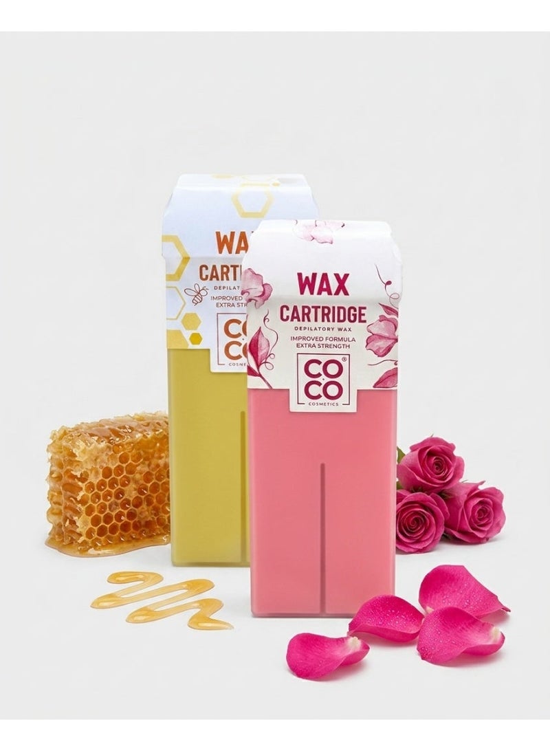 Coco Roll-On Depilatory Soft Wax Refill Cartridges for Face & Body - Sensitive Skin (Rose & Beige, 100ml x 2) - Image 2