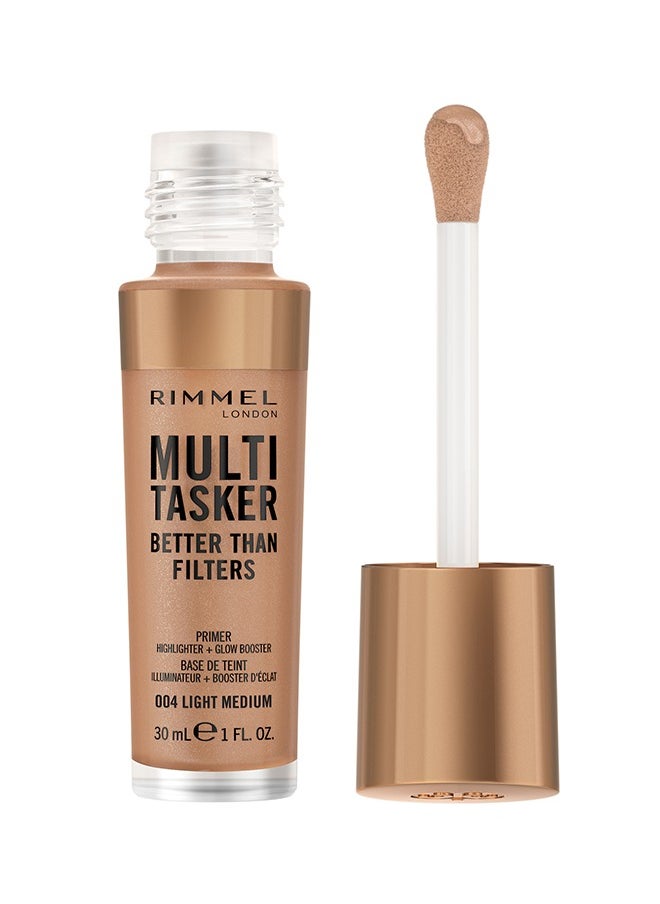 RIMMEL LONDON Multi-Tasker Better Than Filters Face Primer, Glow Booster and Highlighter - 004 - Light Medium, 30ml 