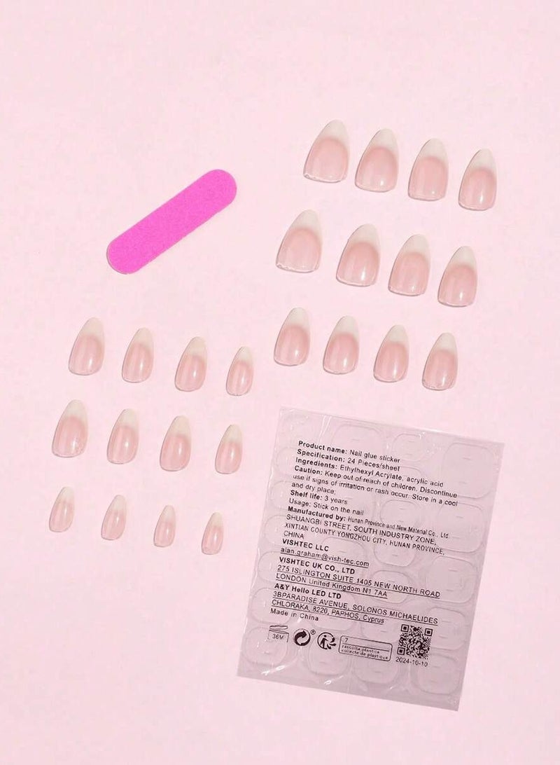 Artificial nails with natural French touch, 24 nails - Image 3
