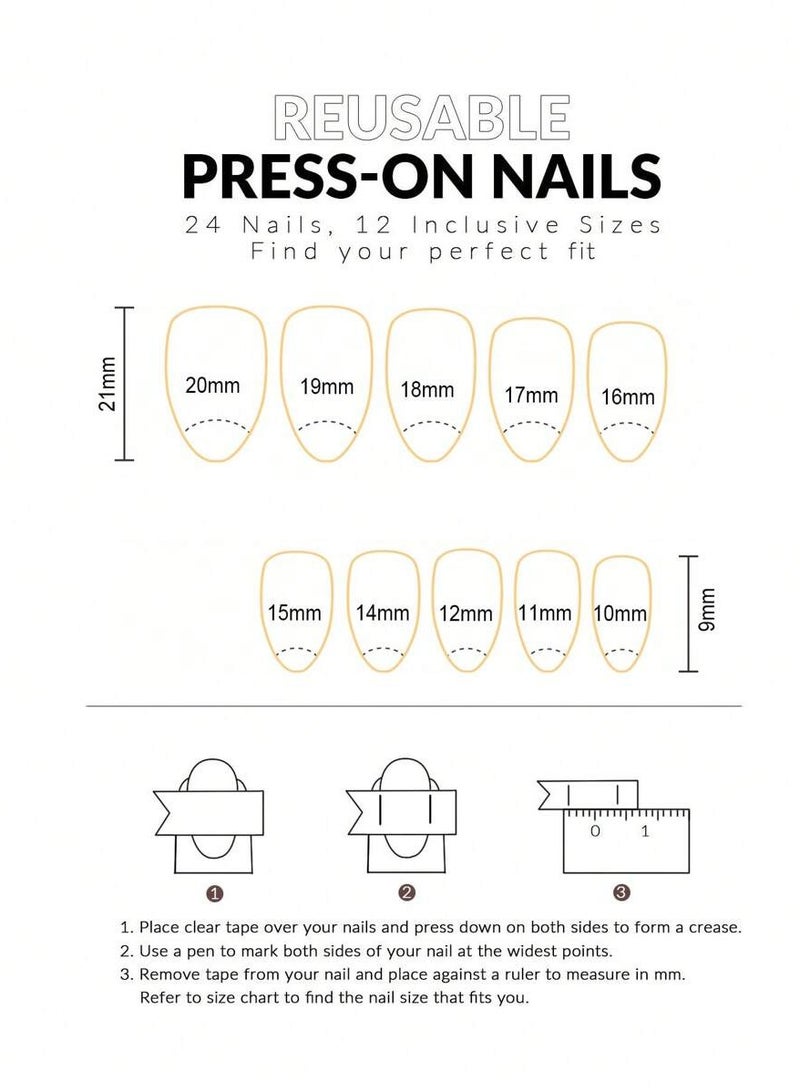 Artificial nails with natural French touch, 24 nails - Image 4