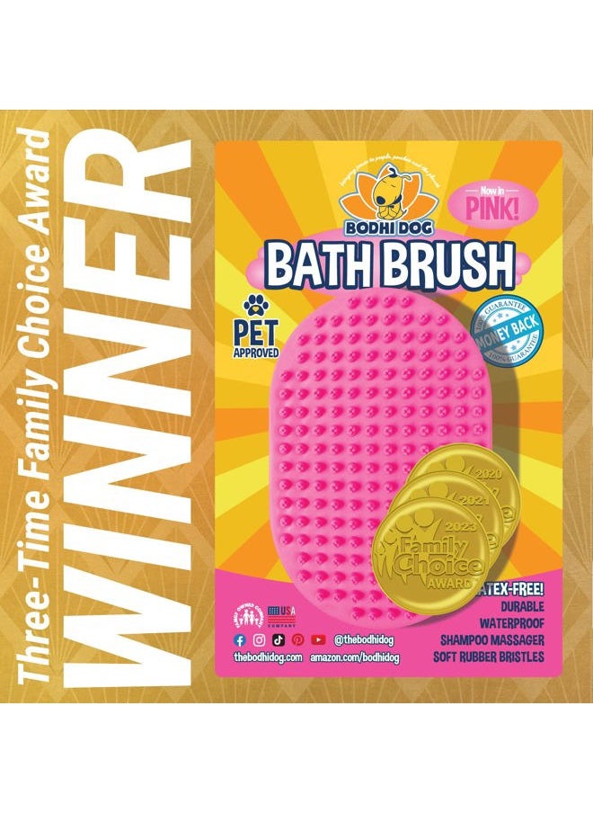 Bodhi Dog - Shampoo Brush - Pet Grooming & Bath Supplies for Cats and Dog Bath Brush for Long & Short Hair - Premium Scrubber for Shower, Bathing & Massage - (One Pack, Pink) - Image 1