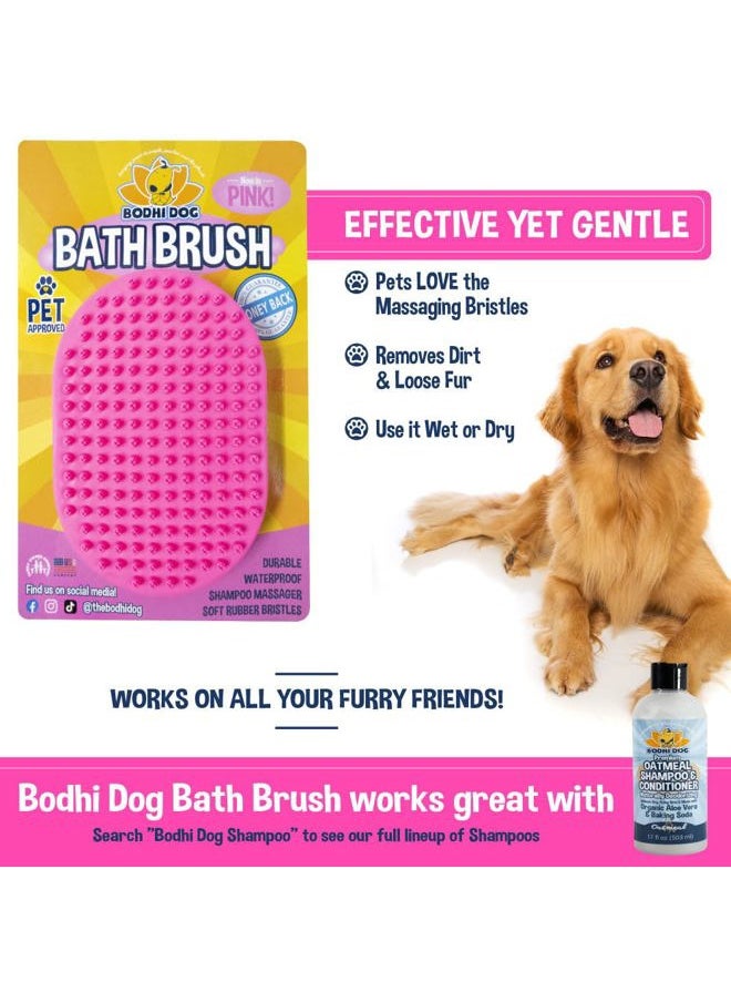 Bodhi Dog - Shampoo Brush - Pet Grooming & Bath Supplies for Cats and Dog Bath Brush for Long & Short Hair - Premium Scrubber for Shower, Bathing & Massage - (One Pack, Pink) - Image 1