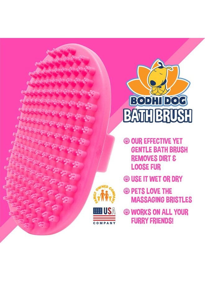 Bodhi Dog - Shampoo Brush - Pet Grooming & Bath Supplies for Cats and Dog Bath Brush for Long & Short Hair - Premium Scrubber for Shower, Bathing & Massage - (One Pack, Pink) - Image 1