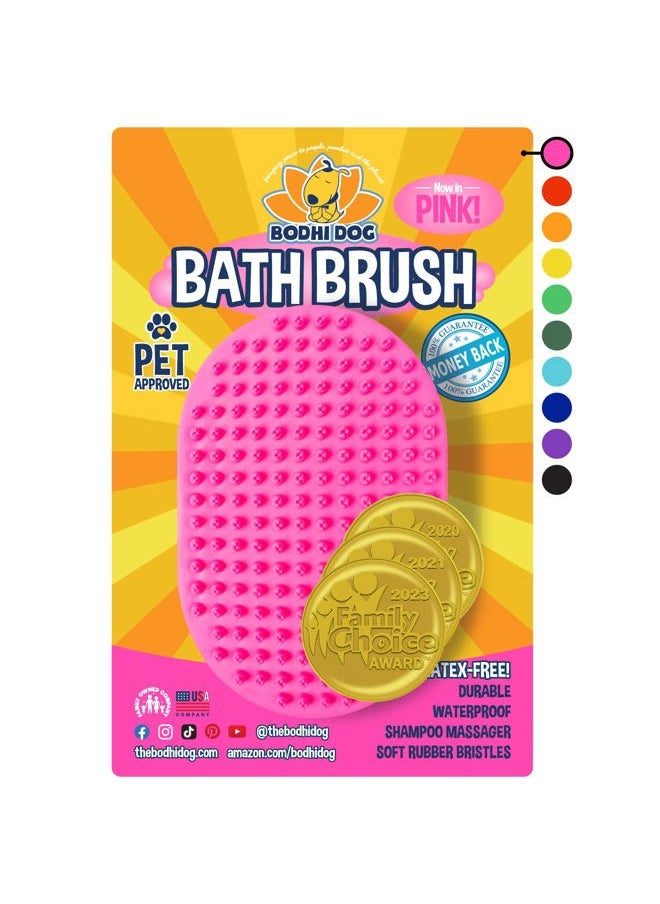 Bodhi Dog - Shampoo Brush - Pet Grooming & Bath Supplies for Cats and Dog Bath Brush for Long & Short Hair - Premium Scrubber for Shower, Bathing & Massage - (One Pack, Pink) - Image 1