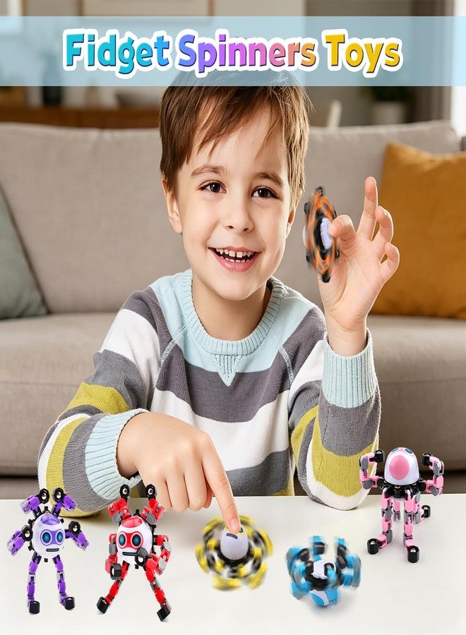ASIOWELY 5 PCS Transformable Fidget Spinners Toys for Kids and Adults,Party Favors Travel Toys for 3-8-12 Stress Relief Autism Sensory Toy for Boys Teens Cool Fingertip Gyros Birthdays Easter Gifts - Image 2