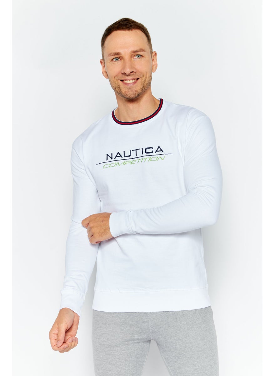 NAUTICA Men Sportswear Fit Long Sleeve Outdoor Shirt, White  - Image 1