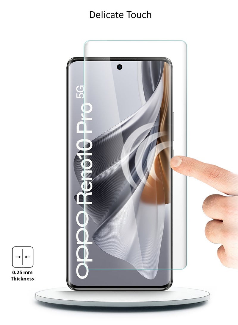Wtech Premium Curved Edges UV Full Glue Full Cover Tempered Glass Screen Protector For Oppo Reno10 Pro 5G 2023 Clear - Image 4