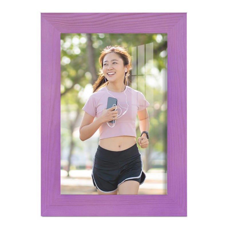 Renditions Gallery 5x7 inch Picture Frame Violet Wood Grain Frame  High-end Modern Style  Made of Purple Colored Solid Wood and High Definition Glass for Wall and Tabletop Photo Display - Image 1