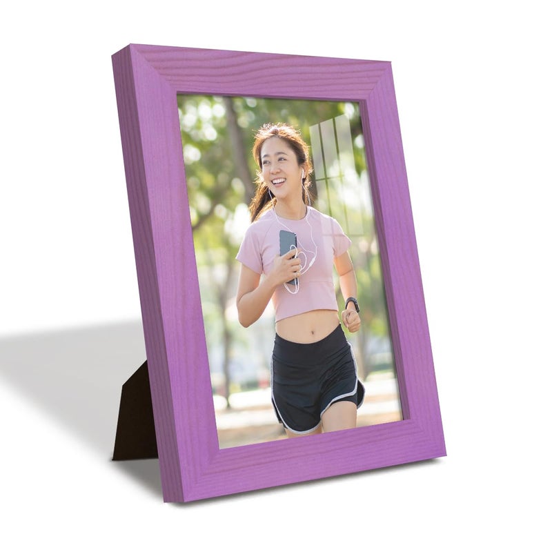 Renditions Gallery 5x7 inch Picture Frame Violet Wood Grain Frame  High-end Modern Style  Made of Purple Colored Solid Wood and High Definition Glass for Wall and Tabletop Photo Display - Image 5