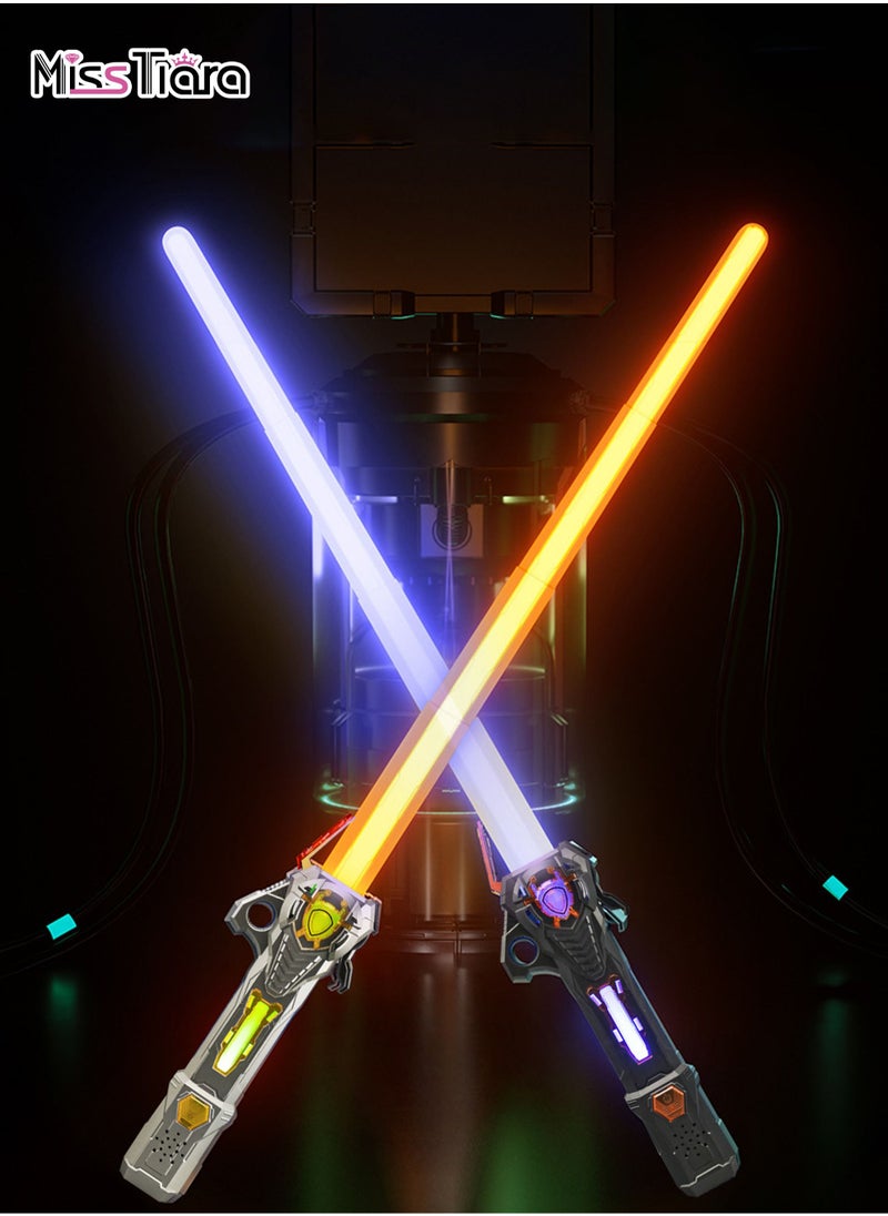 MissTiara - 2 Piece Convertible 16 Color Light Effect Telescopic Lightsabers with 3D Dynamic Sound Effect and 2 Pieces Can be Combined - Image 1