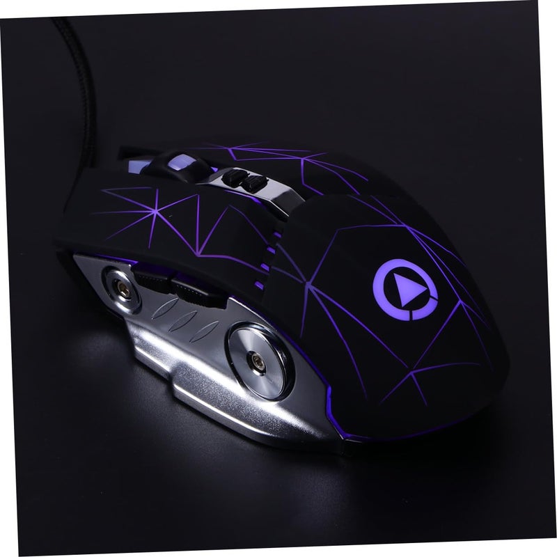 Galaxy Black Wired USB Gaming Mouse Adjustable DPI Silent Mechanical With Breathing Light - Image 5