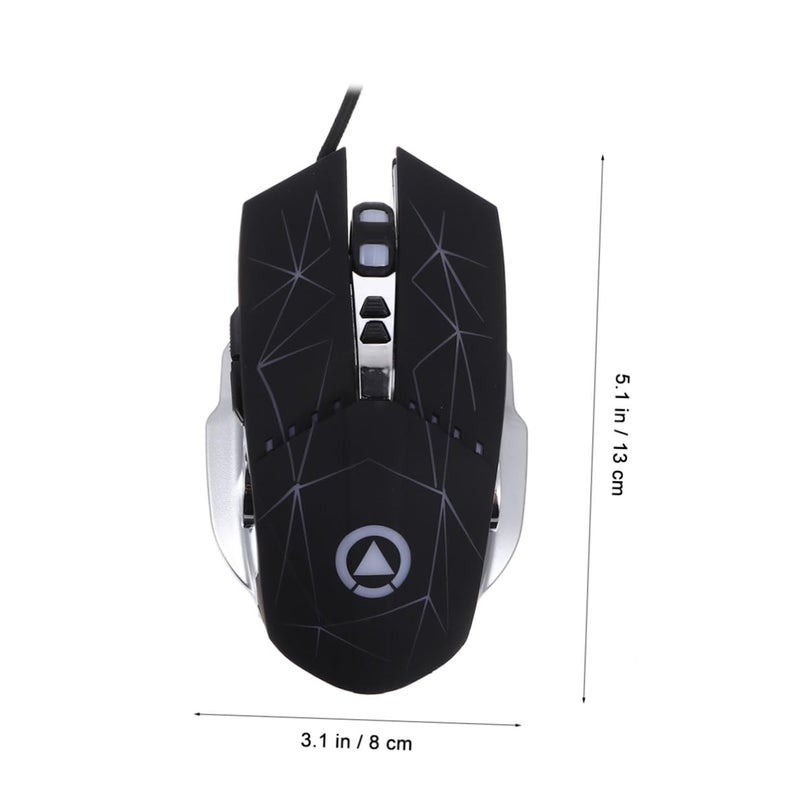 Galaxy Black Wired USB Gaming Mouse Adjustable DPI Silent Mechanical With Breathing Light - Image 3