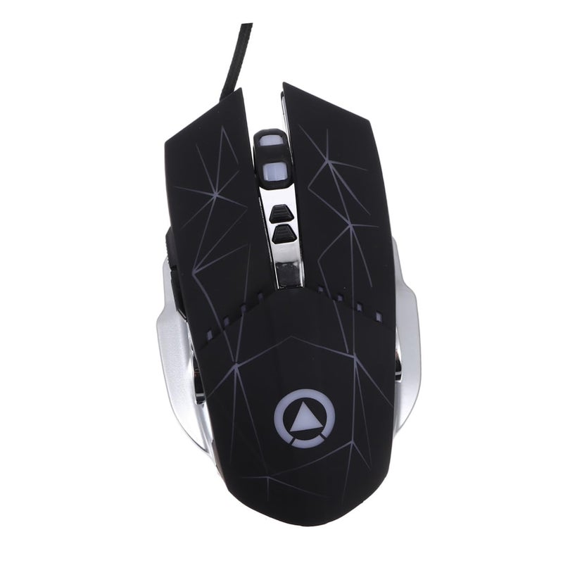Galaxy Black Wired USB Gaming Mouse Adjustable DPI Silent Mechanical With Breathing Light - Image 2