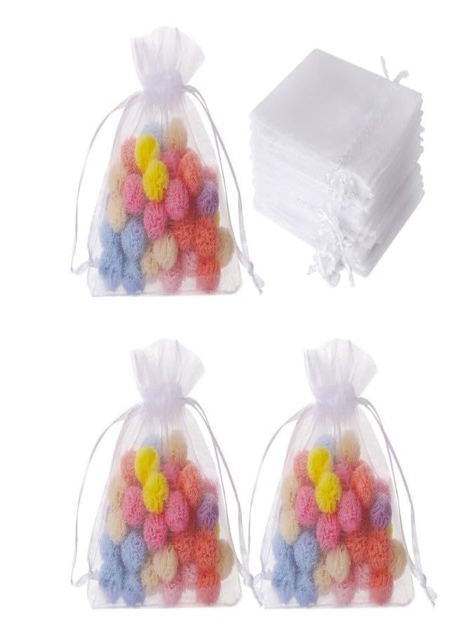 BWESOO 50Pcs White Mini Sheer Organza Gift Bags, 2x3 Breathable Storage Bag with Drawstring, Mesh Bags for Wedding Favor Party Pouch, Gift Wrapping Supplies,Stationery and Gift Wrapping Supplies - Image 1