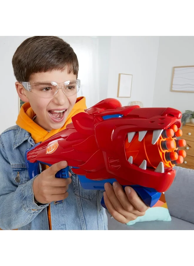 NERF Nerf Junior Wild Lionfury, Easy Play Dart Blaster, 16 Nerf Elite Darts, Nerf Blaster Lion Toys, Outdoor Toys - Age 6 years & Up.