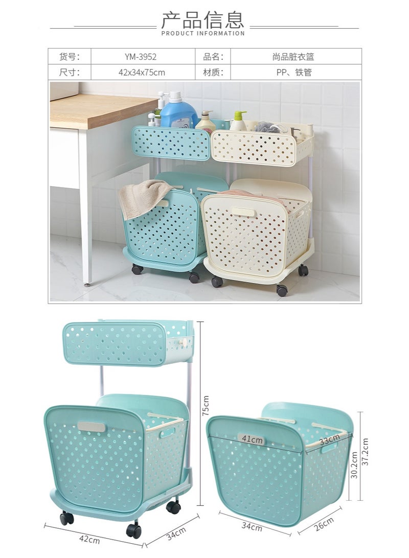 MOSH Combo Rolling Laundry Storage Baskets with Wheels & Ventilated Design (Set of 2) - Image 4