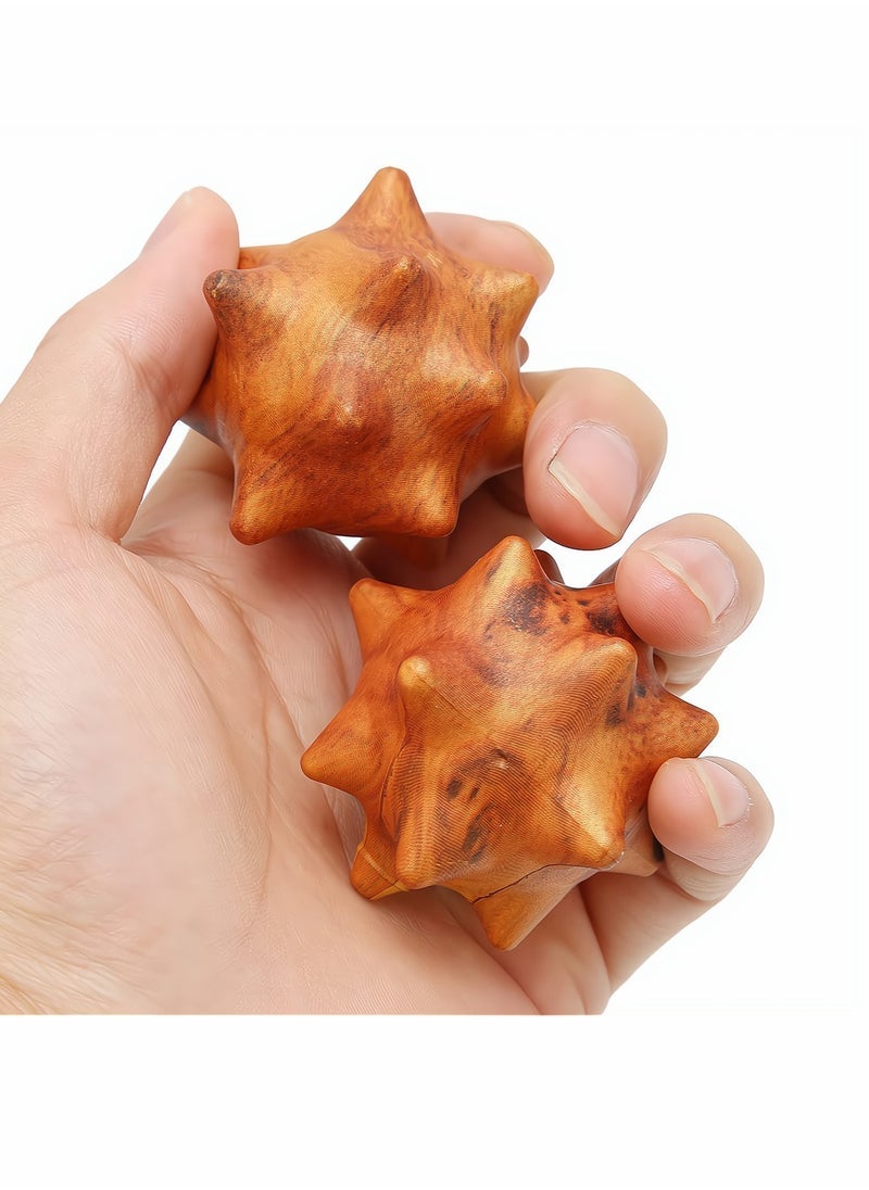 Generic Wood Hand Exercise Ball,Wooden Hand Massage Ball for Foot, Back, Muscles, Plantar Fasciitis, Muscle Soreness Massager Ball Exercise, Yoga, Deep Tissue Myofascial Release Trigger Point Recovery, 2pcs 